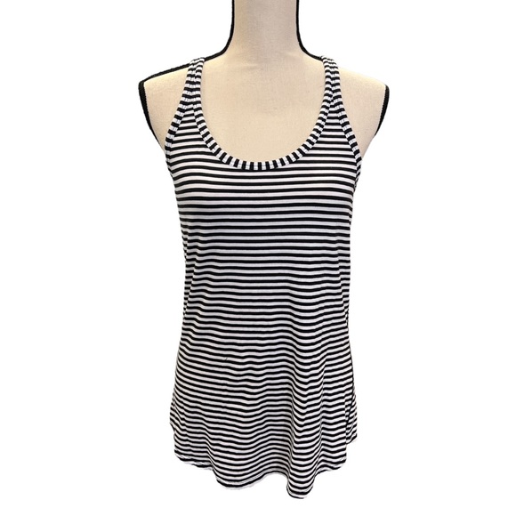 Lululemon Navy & White Stripe Racerback Tank Top - Picture 1 of 6